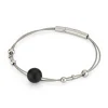 Armband bolletjes met zwarte bol A274Z