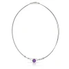 Collier kleine bolletjes en paarse bol C274P