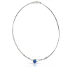 Collier kleine bolletjes en blauwe bol C274B