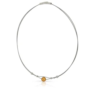 Collier kleine bolletjes en warme goudkleurkleur bol C274G