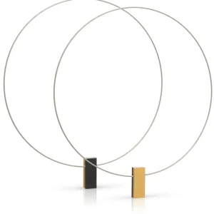 Collier twee gekleurde rechthoeken C232GZ