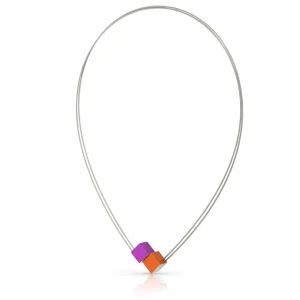 Collier twee kubussen C17OP