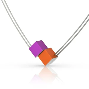 Collier twee kubussen C17OP