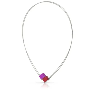 Collier twee kubussen C17RP