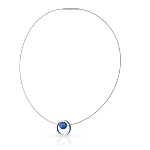 Ketting DONNA Blauw Ring met kogeltje | C278B