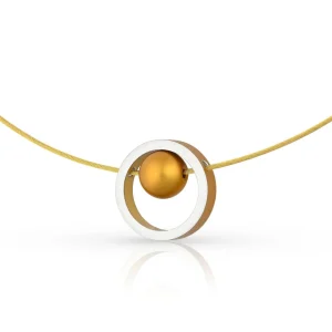 Ketting DONNA Goudkleur Ring met kogeltje | C278G