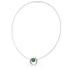 Ketting DONNA Groen Ring met kogeltje | C278GR