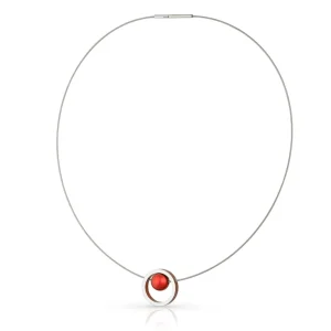 Ketting DONNA Rood Ring met kogeltje | C278R