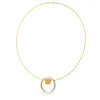 Ketting EVY Goudkleur Ring met vierkantje | C277G