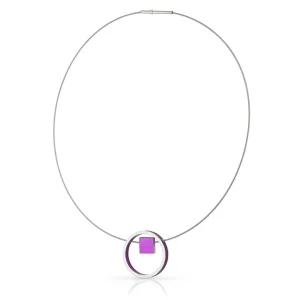 Ketting EVY Paars Ring met vierkantje | C277P