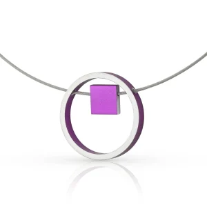 Ketting EVY Paars Ring met vierkantje | C277P