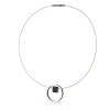 Ketting EVY Zwart Ring met vierkantje | C277Z
