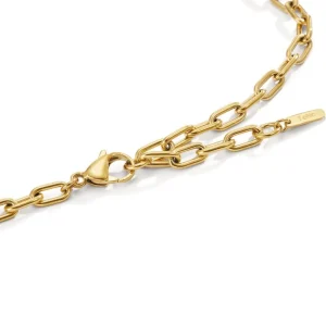 Ketting Soho Gold gemaakt van roestvrij staal met carbon 42-45 cm verstelbaar