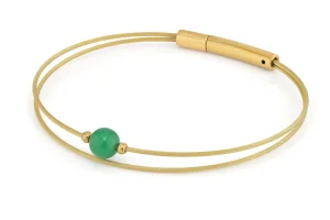Thinking of You edelsteen armband Groen Agaat goudkleur